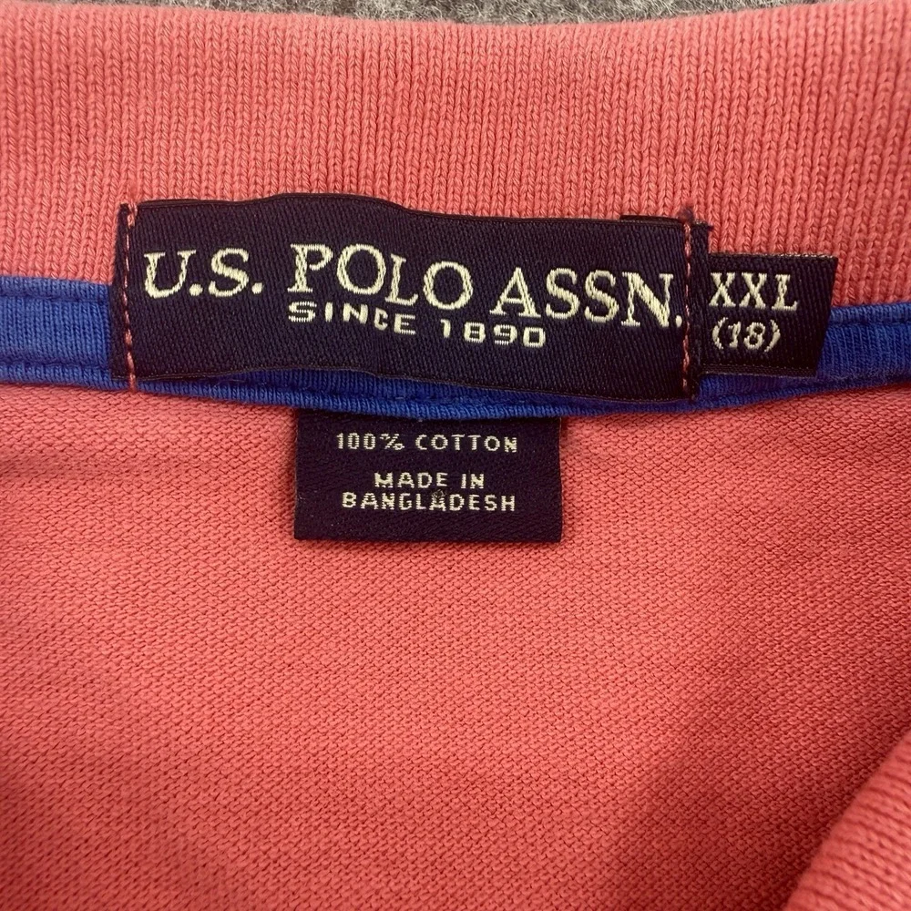 U.S. Polo Assn‎ Polo Shirt Kids XXL 16 Pink Short Sleeve Embroidered Logo